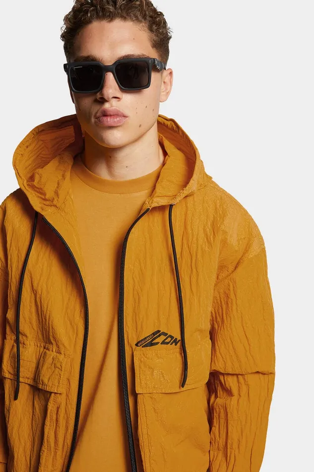 Dsquared2 Coats and Outerwear Icon New Generation Nylon Windbreaker Sunflower 8211 Men
