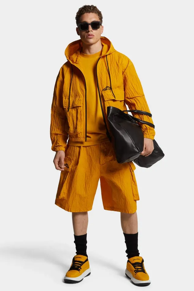 Dsquared2 Coats and Outerwear Icon New Generation Nylon Windbreaker Sunflower 8211 Men
