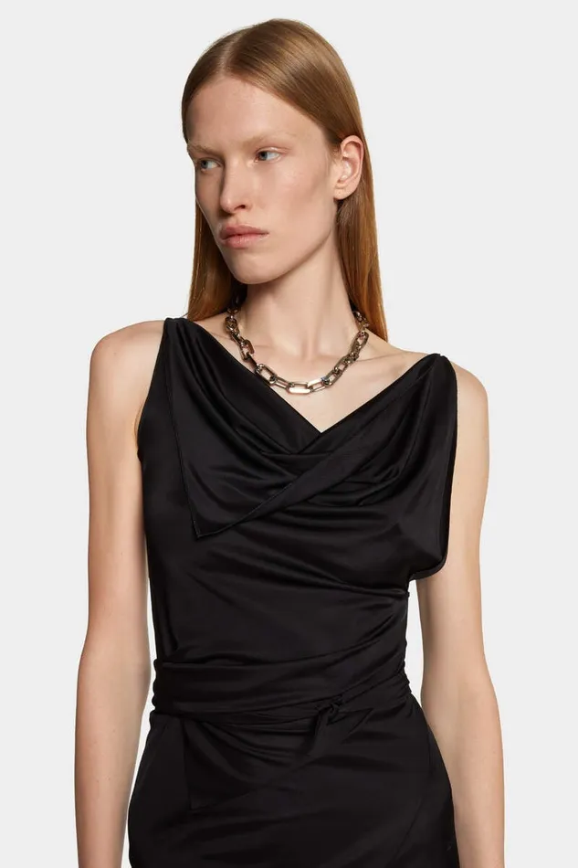 Dsquared2 Dresses and Jumpsuits Asymmetrical Jersey Dress Black 8211 Women