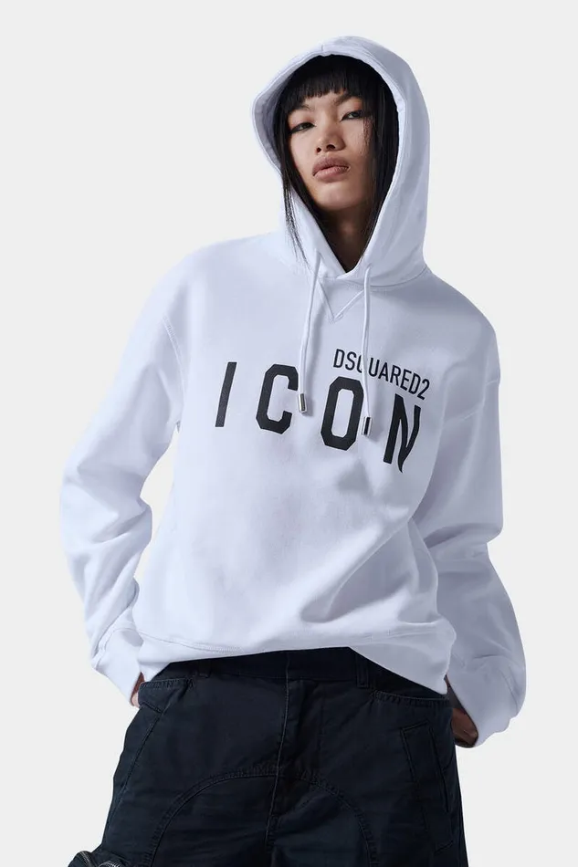 Dsquared2 Sweatshirts Icon Cool Fit Hoodie White 8211 Women