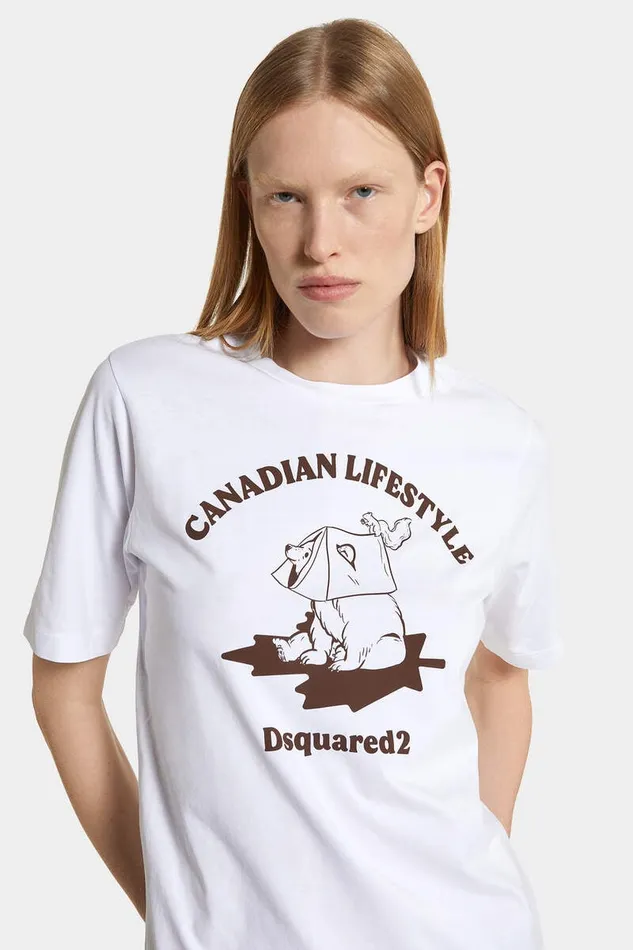 Dsquared2 Tops and TShirts Just Right Fit Canadian TShirt White 8211 Women