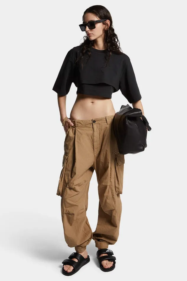 Dsquared2 Trousers Icon New Generation Double Pocket Cargo Pant Khaki 8211 Women