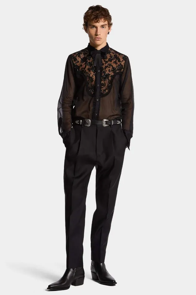 Dsquared2 Trousers One Pleat Aviator Pant Black 8211 Men