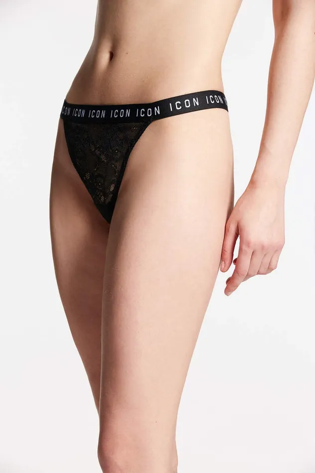 Dsquared2 Underwear Icon Lace Thong Black 8211 Women