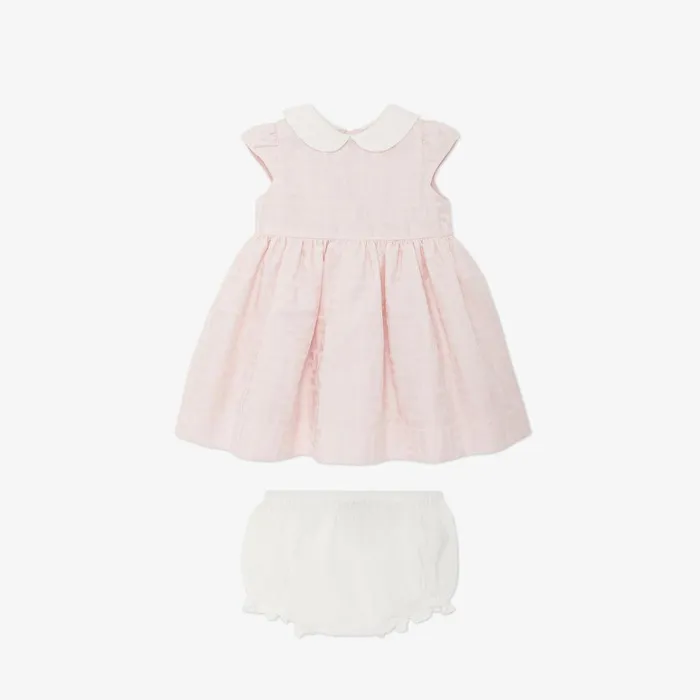 Fendi Baby Girl Baby Dress Cotton Jacquard Baby Dress 8211 Kids