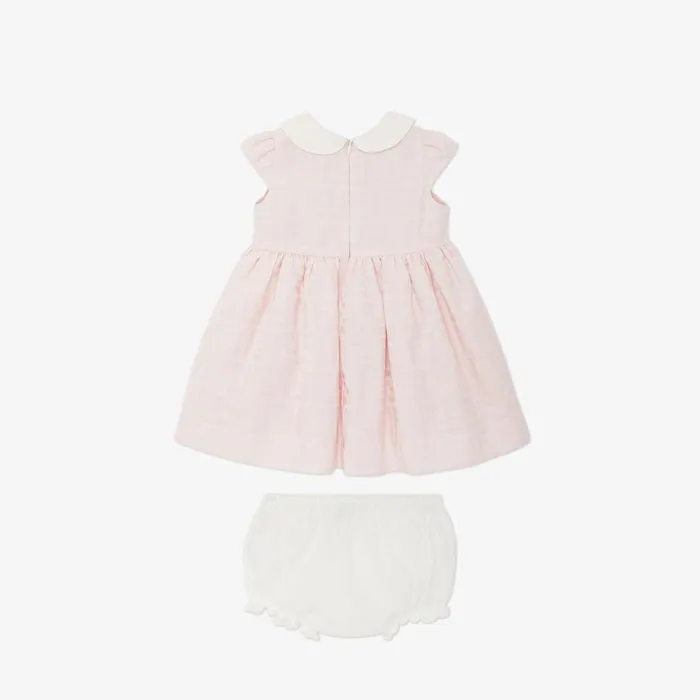 Fendi Baby Girl Baby Dress Cotton Jacquard Baby Dress 8211 Kids