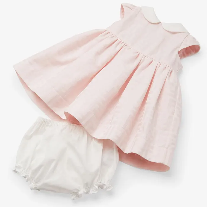 Fendi Baby Girl Baby Dress Cotton Jacquard Baby Dress 8211 Kids