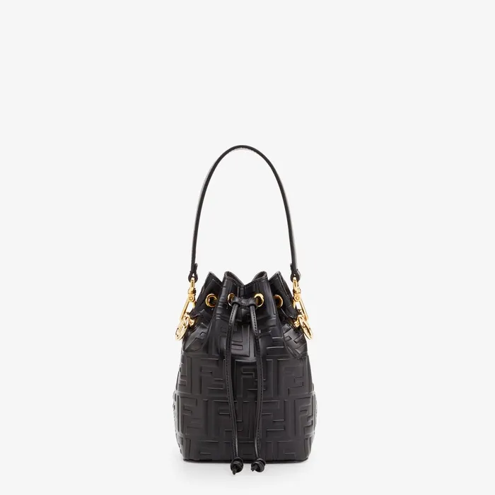 Fendi Bucket Bags Mon Tresor Black Leather Minibag 8211 Women