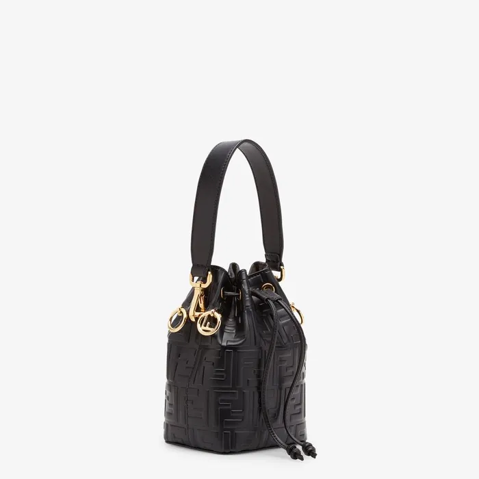 Fendi Bucket Bags Mon Tresor Black Leather Minibag 8211 Women