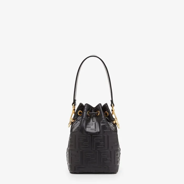 Fendi Bucket Bags Mon Tresor Black Leather Minibag 8211 Women