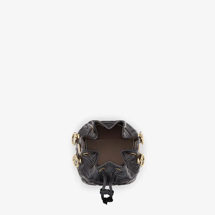 Fendi Bucket Bags Mon Tresor Black Leather Minibag 8211 Women
