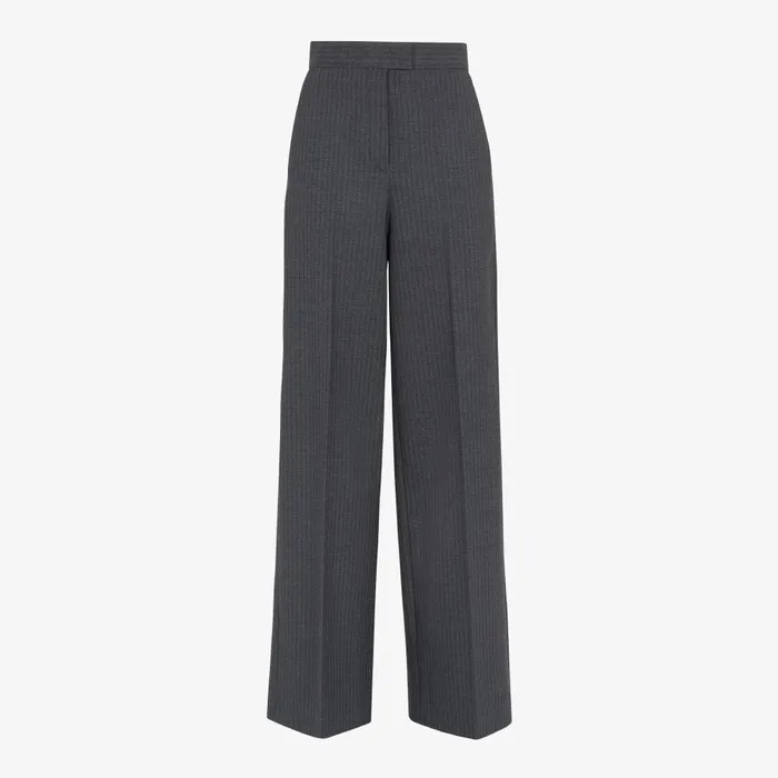 Fendi Coordinated Sets Pants Gray Pinstriped Wool Pants 8211 Women