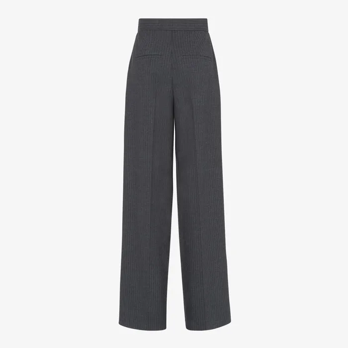 Fendi Coordinated Sets Pants Gray Pinstriped Wool Pants 8211 Women