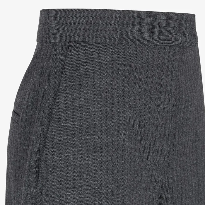 Fendi Coordinated Sets Pants Gray Pinstriped Wool Pants 8211 Women