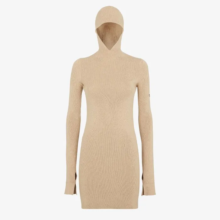 Fendi Dresses and Jumpsuits Dress Beige Silk And Wool Dress 8211 Women