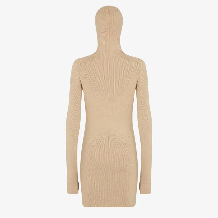 Fendi Dresses and Jumpsuits Dress Beige Silk And Wool Dress 8211 Women