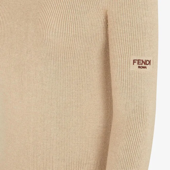 Fendi Dresses and Jumpsuits Dress Beige Silk And Wool Dress 8211 Women