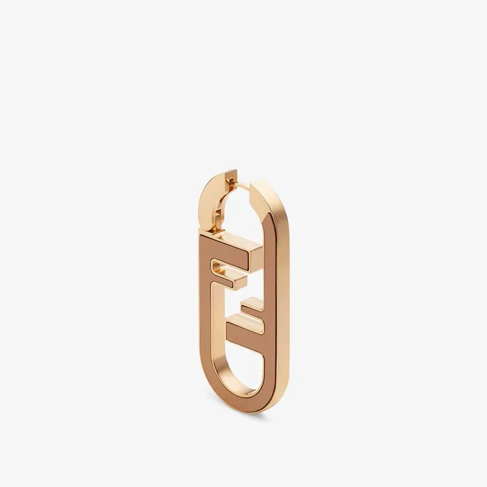 Fendi Earrings Fendi O039Lock Single Earring Goldcolored Metal And Beige Leather Earring 8211 Women Fendi Earrings Fendi O039Lock Single Earring Goldcolored Metal And Beige Leather Earring 8211 Women