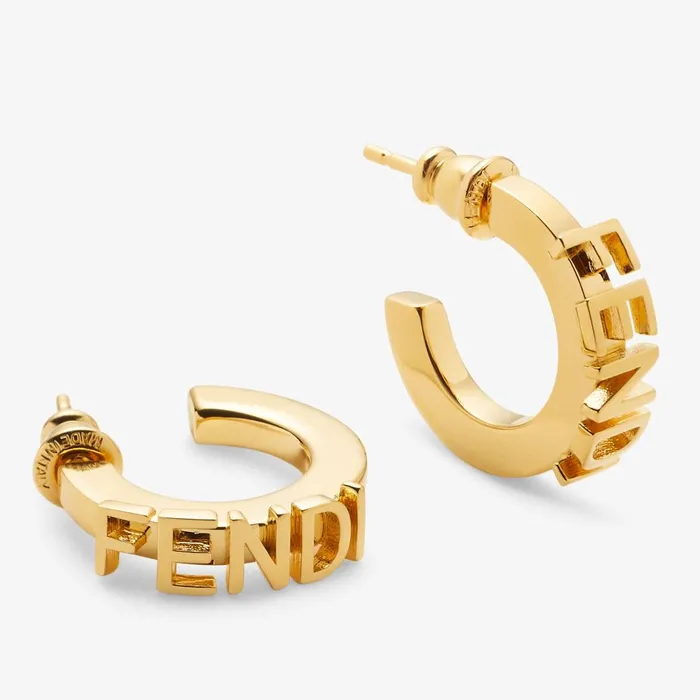 Fendi Earrings Fendigraphy Earrings Goldcolored Metal Earrings 8211 Women