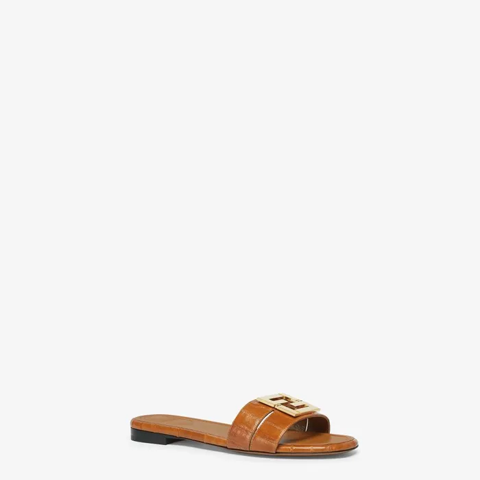 Fendi FFold Fendi FFold Beige Eel Leather Sandals 8211 Women
