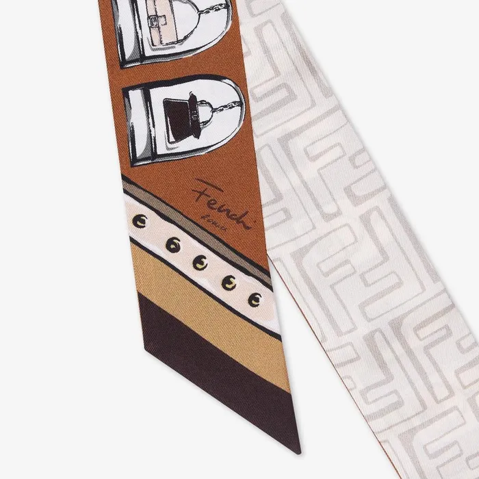 Fendi Hair Accessories Wrappy Brown Silk Bandeau 8211 Women