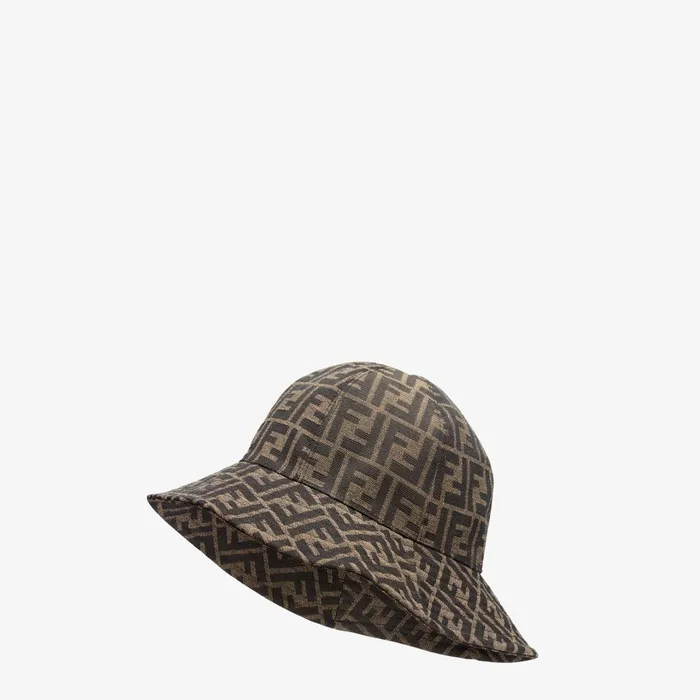 Fendi Hats and Gloves Hat Brown Canvas Cloche Hat 8211 Women