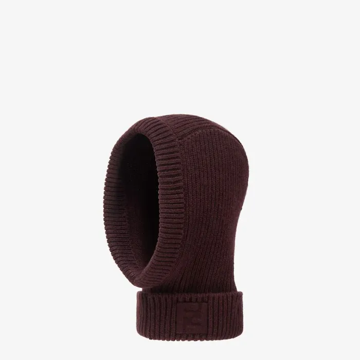 Fendi Hats and Gloves Hat Dark Purple Wool Balaclava 8211 Women