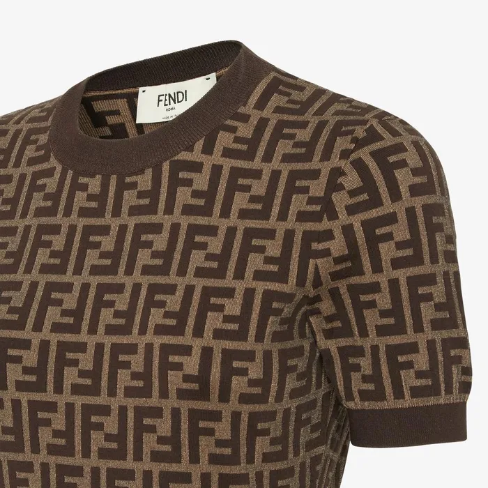 Fendi Knitwear Sweater Brown FF Cotton Sweater 8211 Women