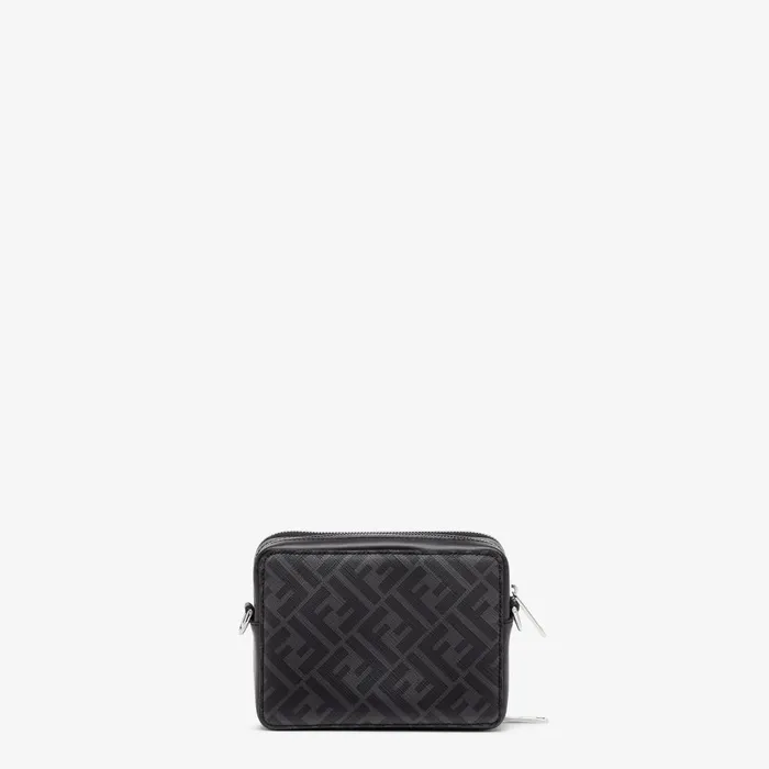 Fendi Messenger Bags Squared FF Camera Case Organizer Black Leather And FF Bag 8211 Men
