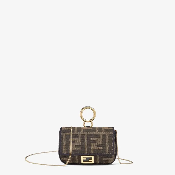 Fendi Miniature Bags Nano Baguette Charm Brown Fabric Charm 8211 WomenKids