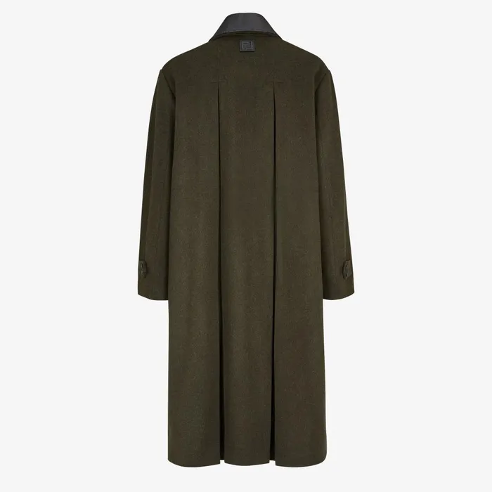 Fendi Outerwear Coat Green Mohair And Wool Coat 8211 Men