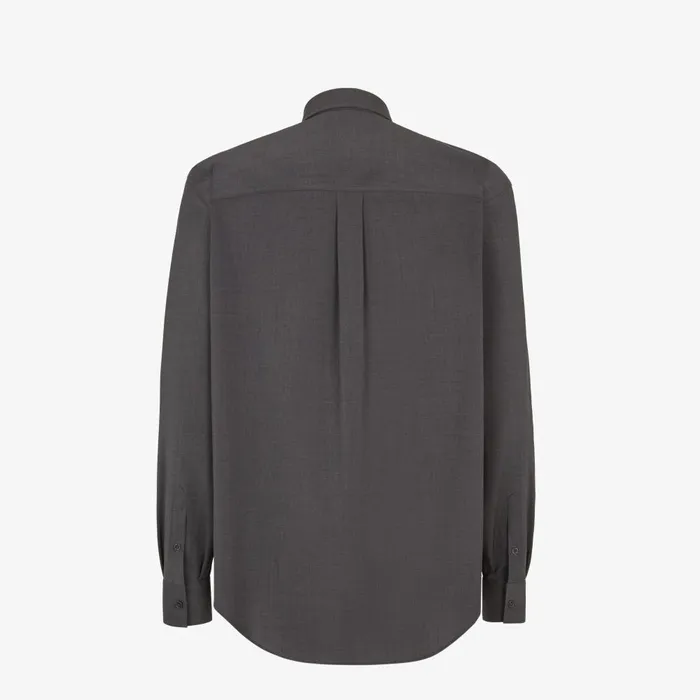 Fendi Shirts Shirt Gray Wool Shirt 8211 Men