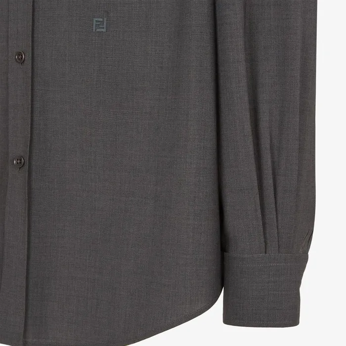 Fendi Shirts Shirt Gray Wool Shirt 8211 Men