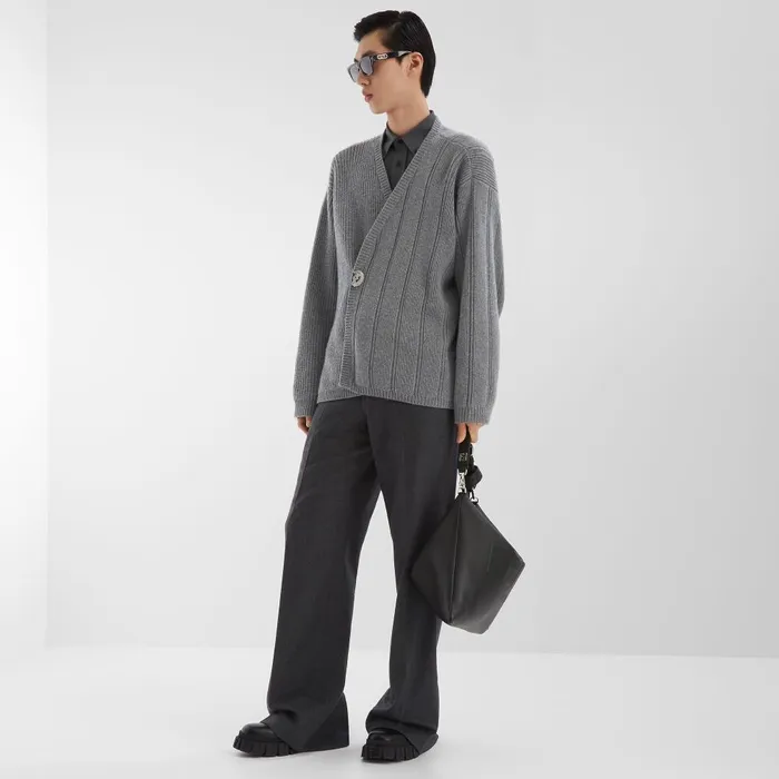 Fendi Shirts Shirt Gray Wool Shirt 8211 Men