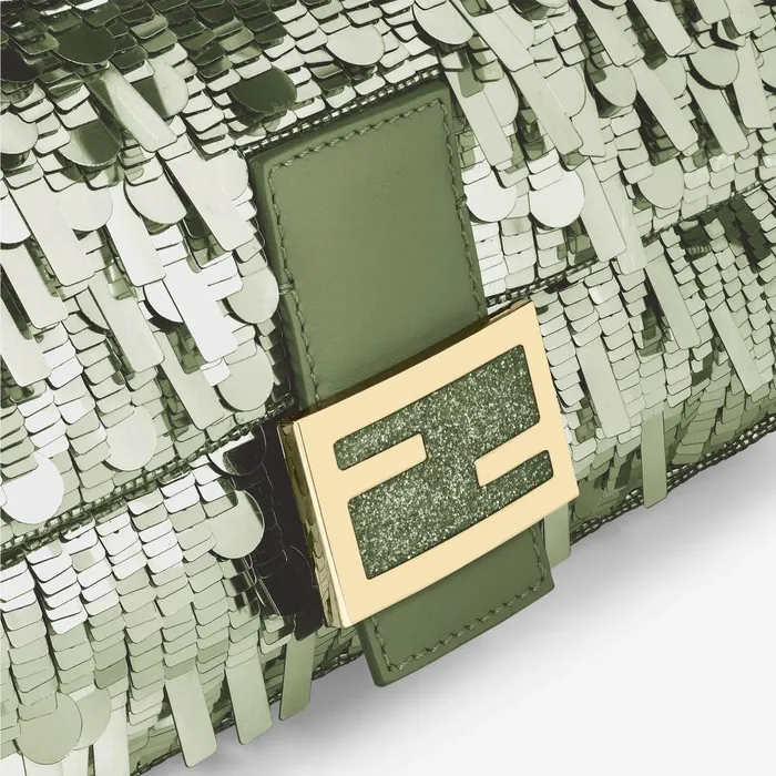 Fendi Shoulder and Crossbody Bags Baguette Bag Embroidered With Green Sequins 8211 Women