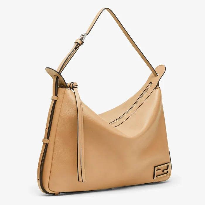 Fendi Shoulder and Crossbody Bags Simply Fendi Large Beige Leather Bag 8211 Women