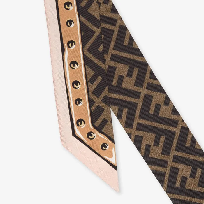 Fendi Silk Scarves Wrappy Brown Silk Bandeau 8211 Women