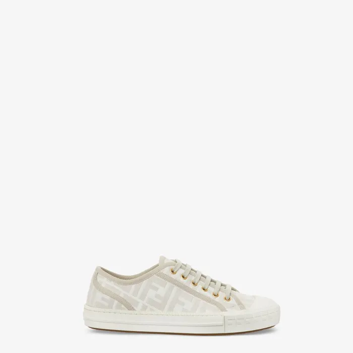 Fendi Sneakers Domino White FF Fabric Lowtops 8211 Women