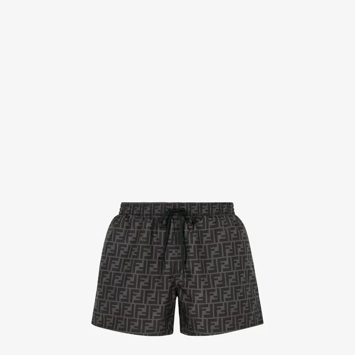 Fendi Swimwear Swim Shorts Black Tech Fabric Shorts 8211 Men