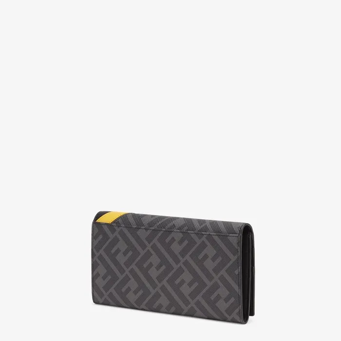 Fendi Wallets Continental Gray Fabric Wallet 8211 Men
