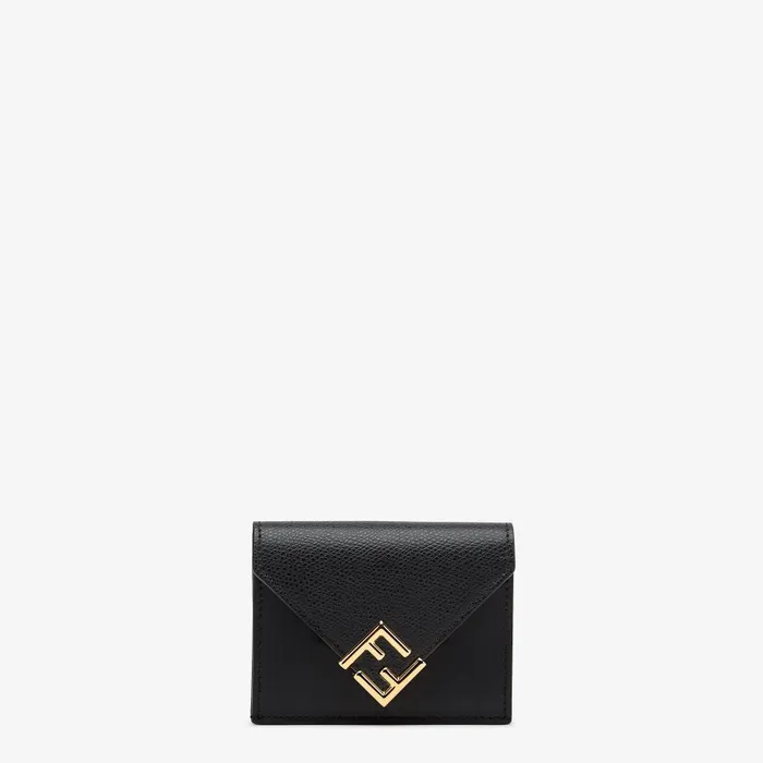 Fendi Wallets FF Diamonds Wallet Black Leather Wallet 8211 Women