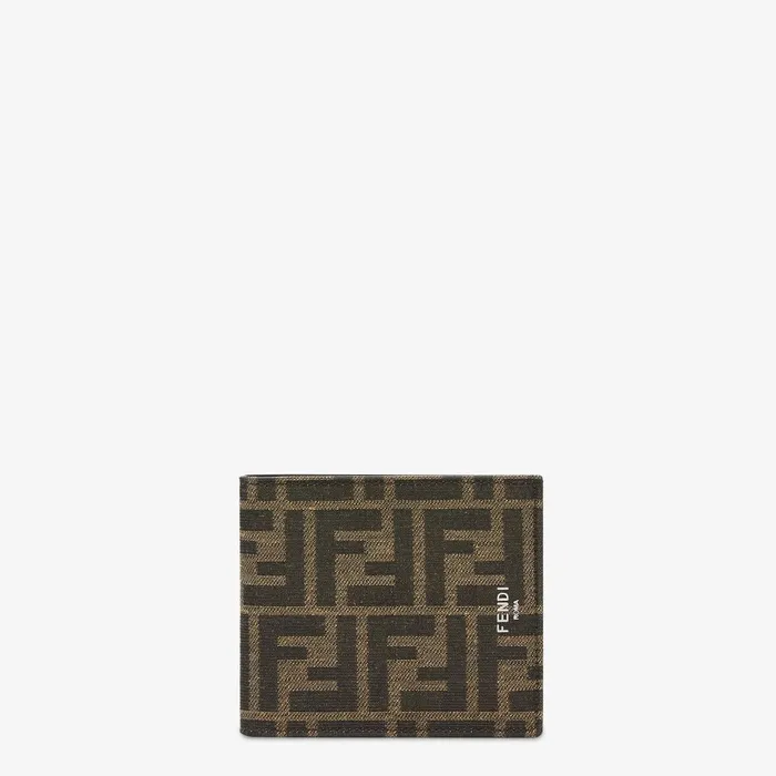 Fendi Wallets FF Jacquard Wallet Brown FF Fabric Bifold 8211 Men