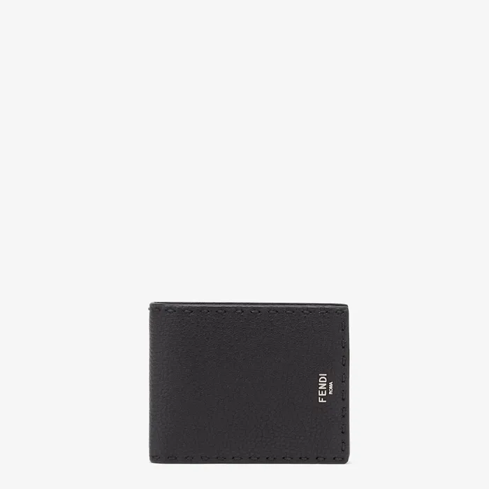 Fendi Wallets Selleria Wallet Black Leather Bifold Wallet 8211 Men
