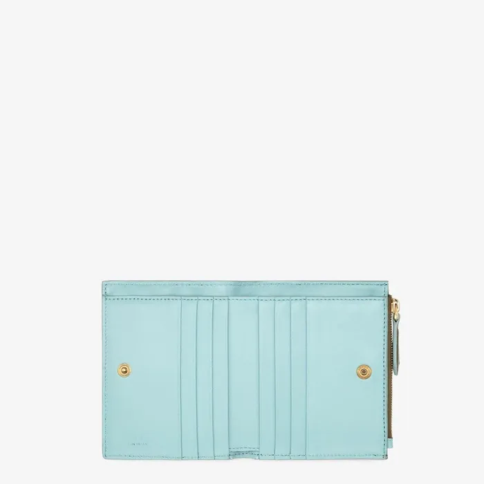 Fendi Wallets Slim Baguette Wallet Small Green Nappa Leather Wallet With FF Motif 8211 Women
