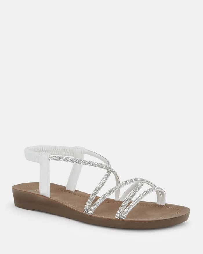 Flat Sandals NOVO Shoes Women SLAYA WHITE Strappy Sandals