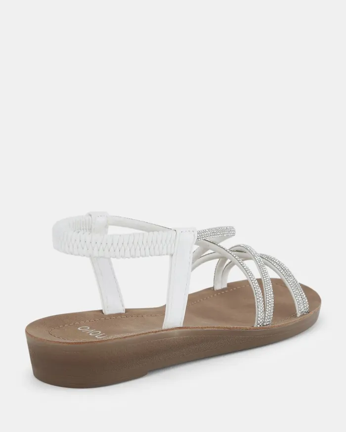 Flat Sandals NOVO Shoes Women SLAYA WHITE Strappy Sandals
