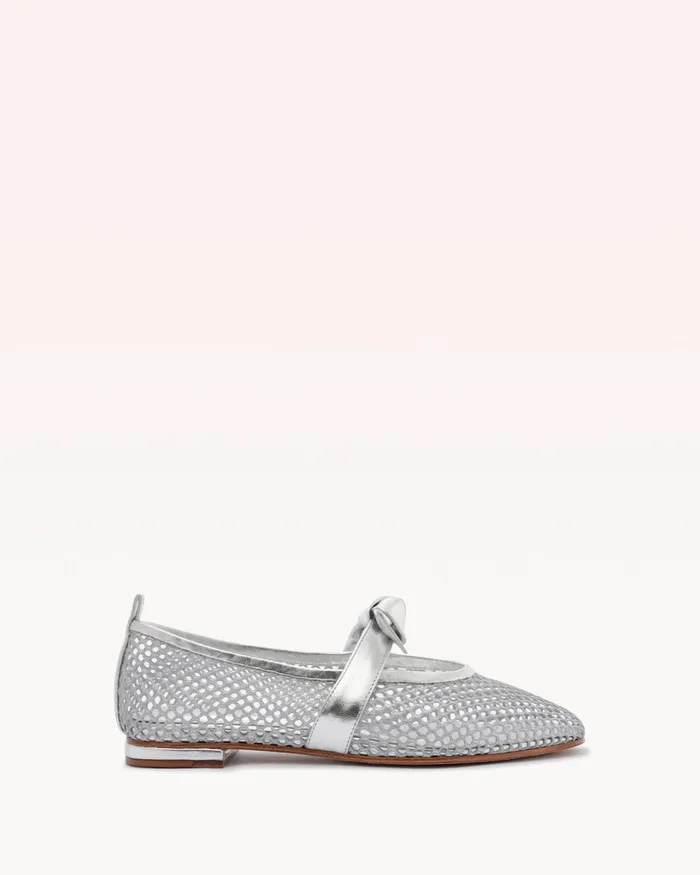 Flats Women Alexandre Birman Clarita Ballerina Mesh Silver Silver