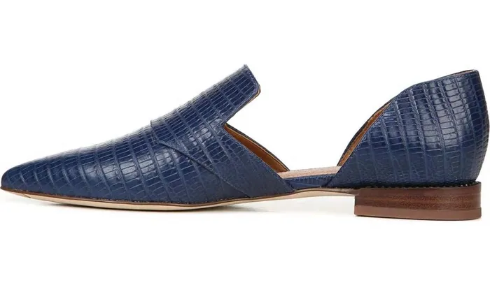 Flats Women Franco Sarto Sarto Toby D039Orsay Flat Navy Snake Print Leather