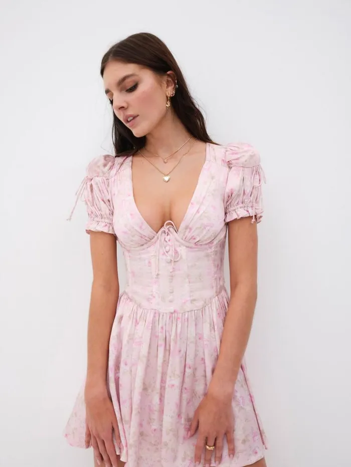 For Love and Lemons Dresses Paulina Puff Sleeve Mini Dress Light Pink 8211 Women For Love and Lemons Dresses Paulina Puff Sleeve Mini Dress Light Pink 8211 Women