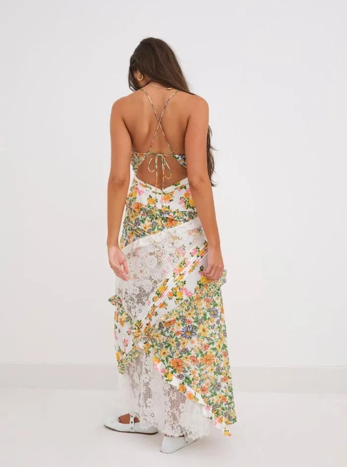 For Love and Lemons Dresses Rosalyn Maxi Dress Green Marigold 8211 Women For Love and Lemons Dresses Rosalyn Maxi Dress Green Marigold 8211 Women